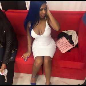 White bodycon fashion Nova dress